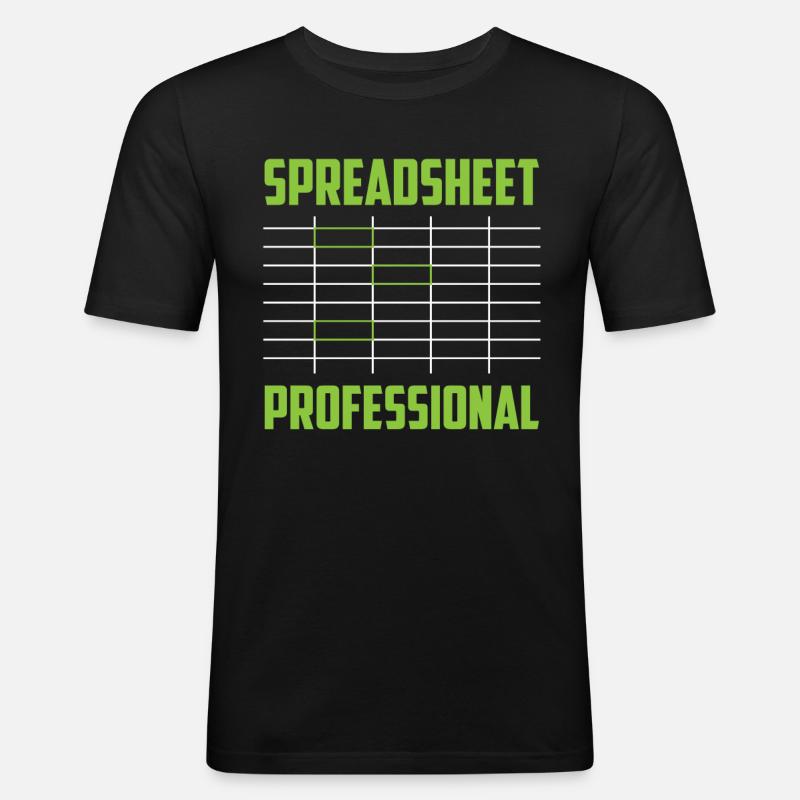 Spreadsheet Profi Arbeit Tabelle Buchhalter - Männer Slim Fit T-Shirt - Schwarz