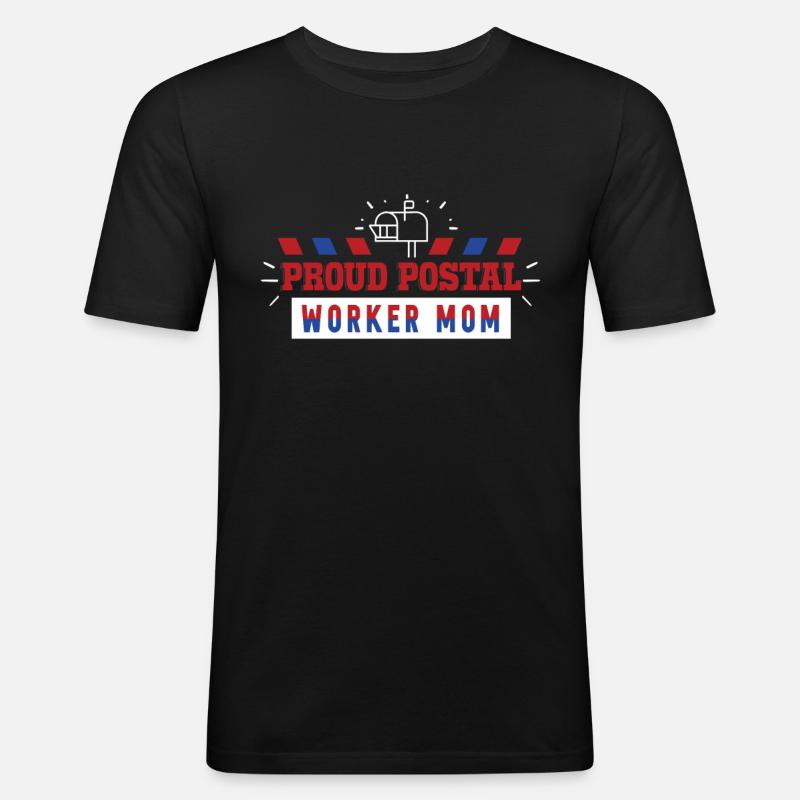 Stolze Postbotin Mutter Postbote Briefträger - Männer Slim Fit T-Shirt - Schwarz