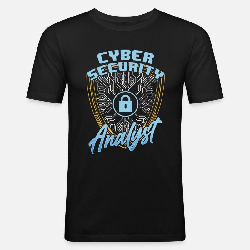 Analyst Für Cybersicherheit Cybersecurity Hacker - Männer Slim Fit T-Shirt - Schwarz