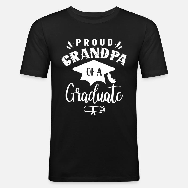 Stolzer Großvater Eines Absolventen Absolvent - Männer Slim Fit T-Shirt - Schwarz