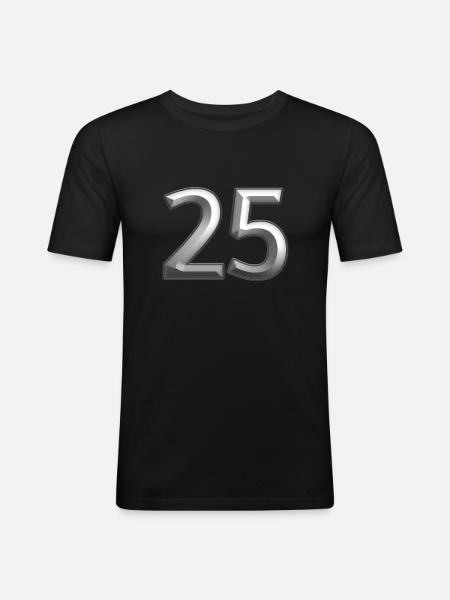 Silver wedding wedding 25 years gift - Men's Slim Fit T-Shirt - black