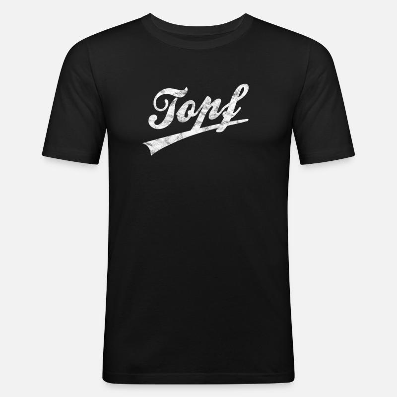 Partner Partnerlook Deckel und Topf - Männer Slim Fit T-Shirt - Schwarz