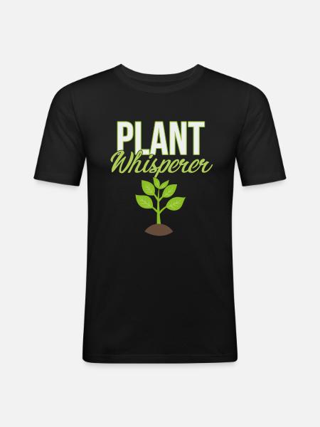 plant Whisperer - Men's Slim Fit T-Shirt - black