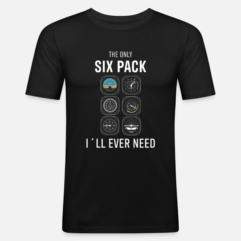 Pilot-aviator-design til pilot-instruktørflyvning - Herre Slim Fit T-Shirt - sort