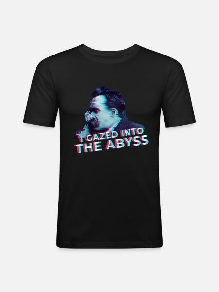 Nietzsche Abyss Humanities philosopher - Men's Slim Fit T-Shirt - black