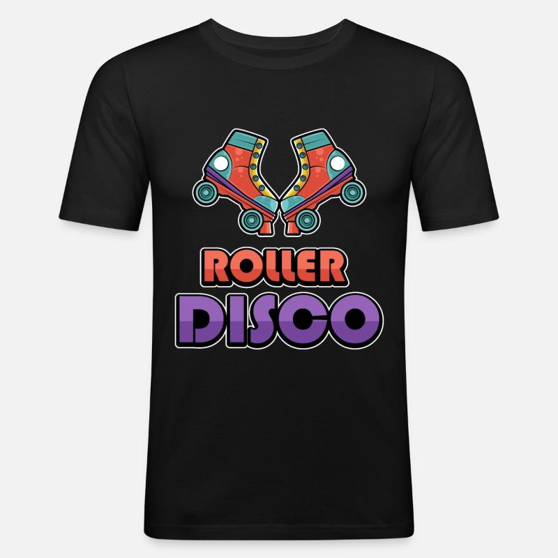 Roller Disco Rollschuhmädchen - Männer Slim Fit T-Shirt - Schwarz