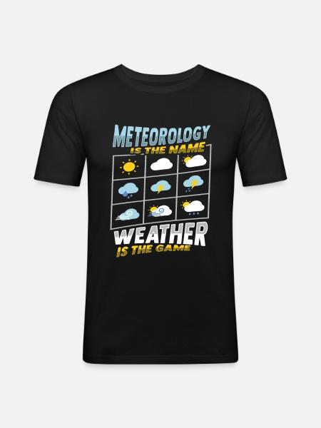 Meteorologe Wettervorhersage - Männer Slim Fit T-Shirt - Schwarz