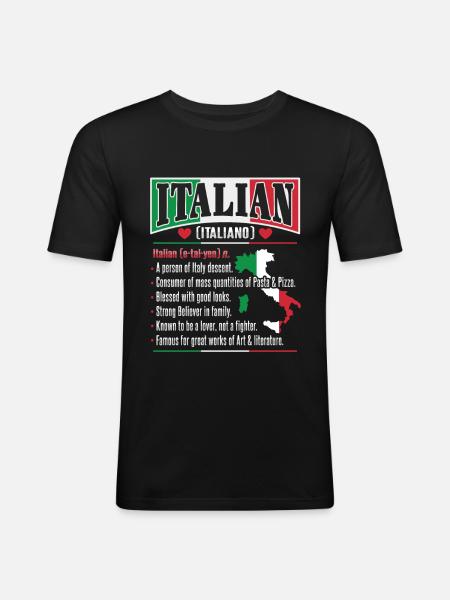 Italian dictionary Italy lovers - Men's Slim Fit T-Shirt - black