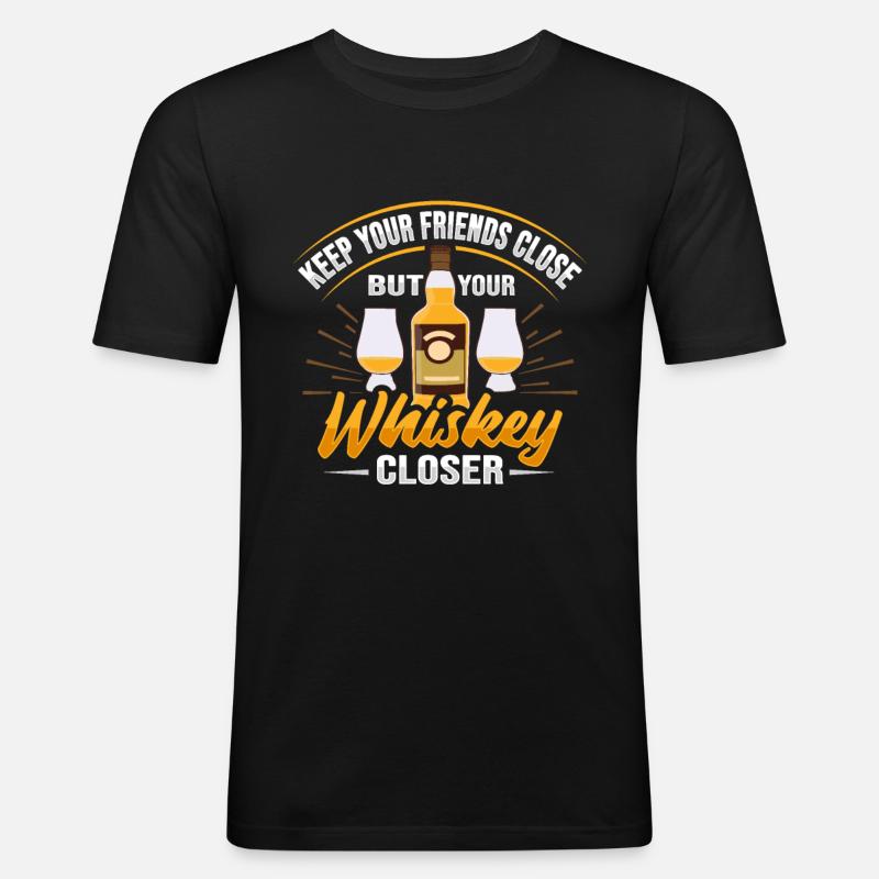Whiskey-Design n Whiskey-Trinker - Männer Slim Fit T-Shirt - Schwarz