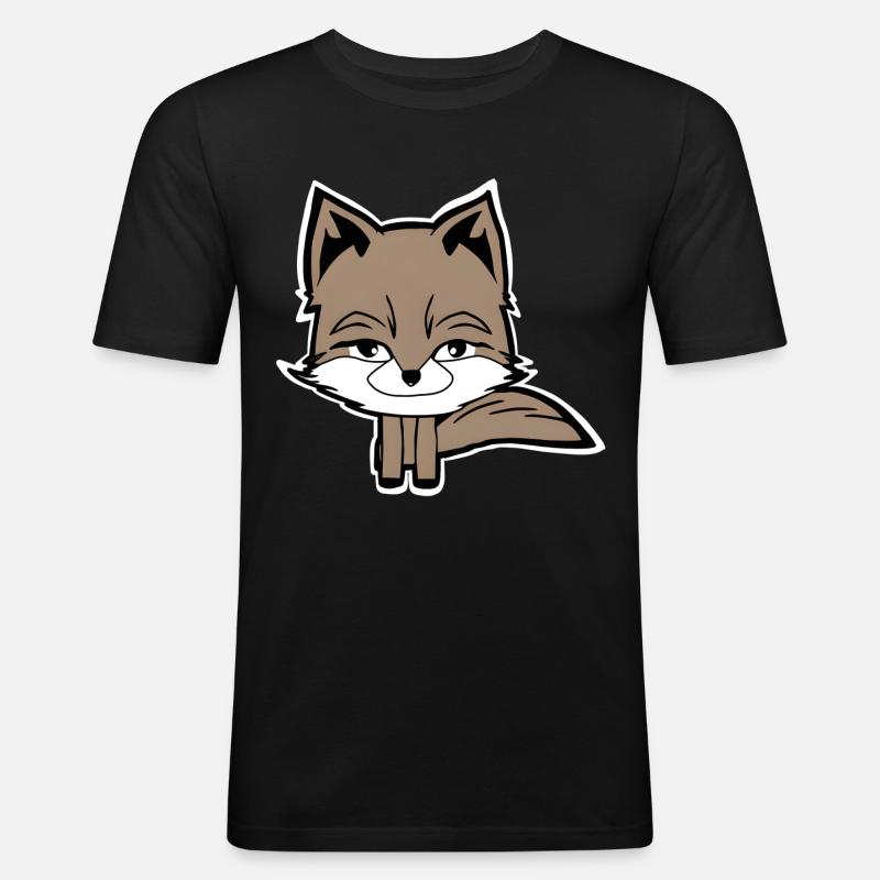 Fuchs - Männer Slim Fit T-Shirt - Schwarz