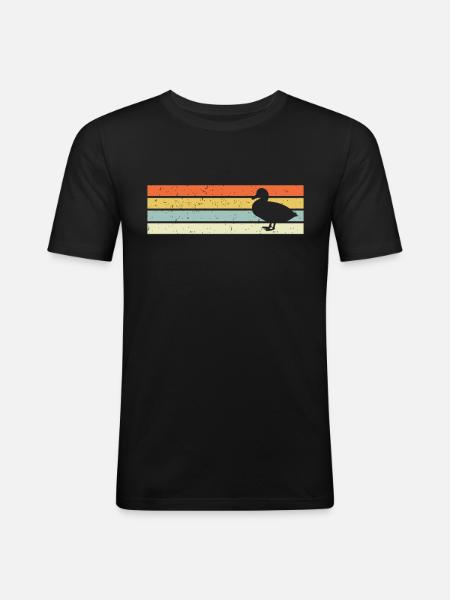 Retro and - Slim Fit T-skjorte for menn - svart