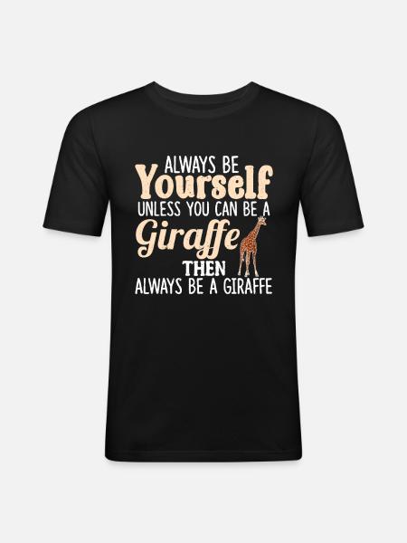 giraffe - Men's Slim Fit T-Shirt - black