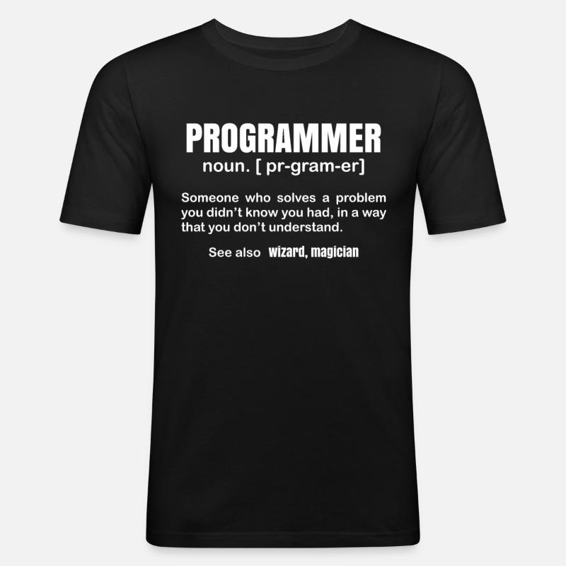 Définition du programmeur - T-shirt près du corps Homme - noir