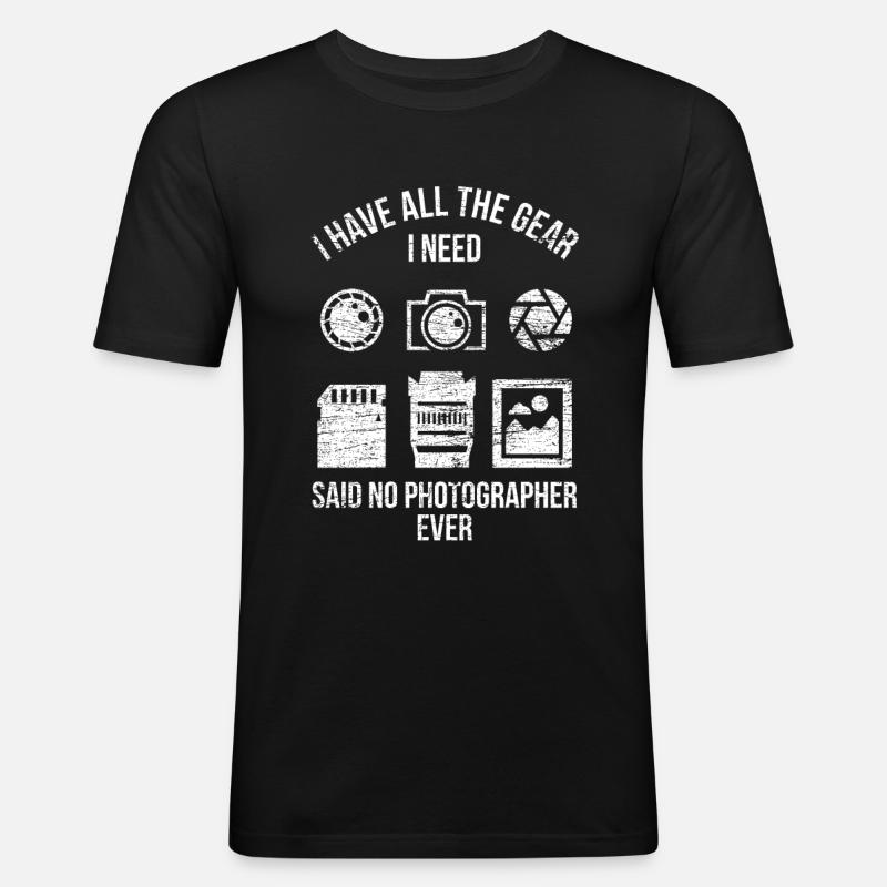 Fotograf - Männer Slim Fit T-Shirt - Schwarz