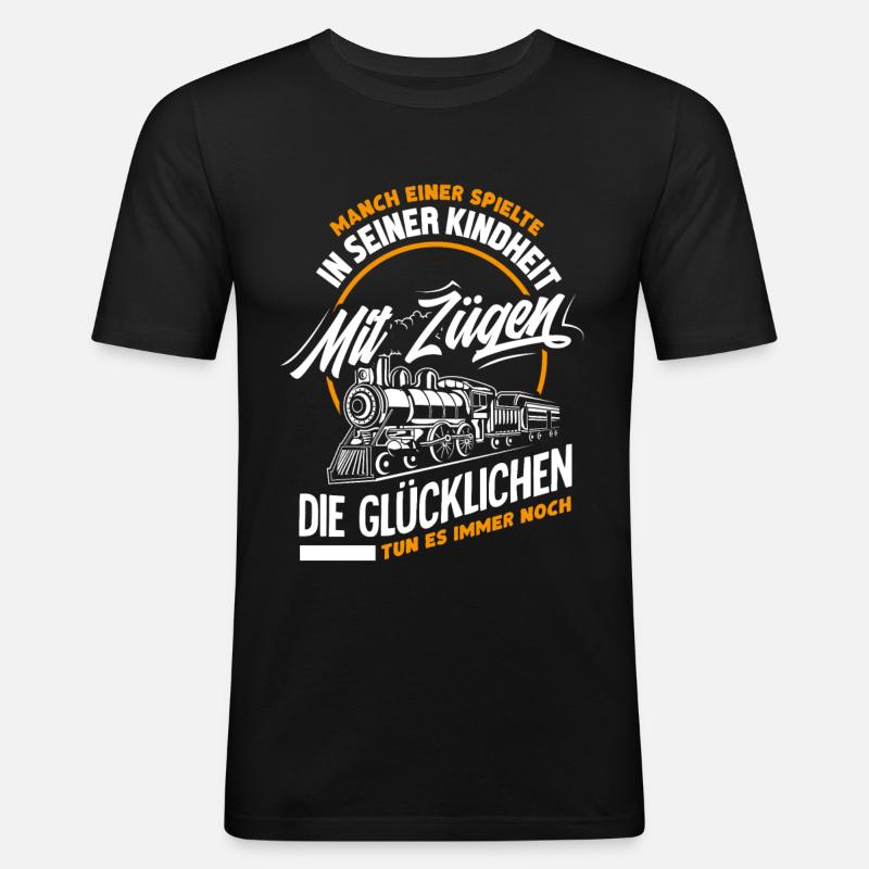 Eisenbahn Beruf - Männer Slim Fit T-Shirt - Schwarz
