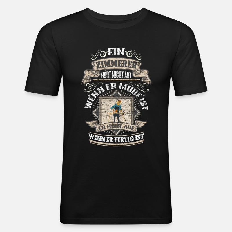 Zimmerer - Männer Slim Fit T-Shirt - Schwarz