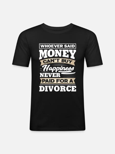 Scheidung Bezahlen - Männer Slim Fit T-Shirt - Schwarz