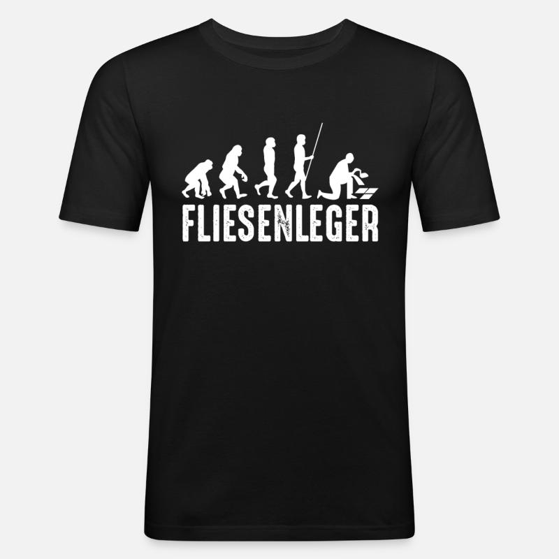 Fliesenleger Evolution - Männer Slim Fit T-Shirt - Schwarz