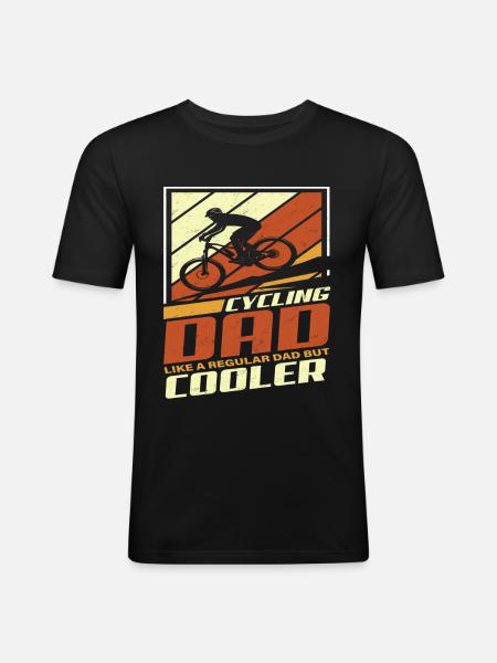 Fahrrad Vater - Männer Slim Fit T-Shirt - Schwarz
