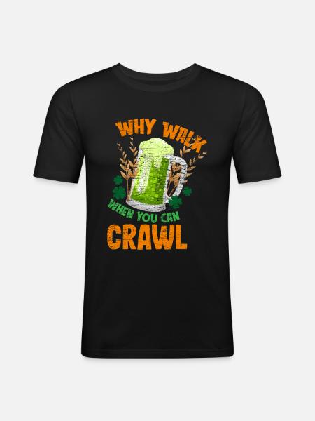 St. Patricks Day Bier - T-shirt près du corps Homme - noir