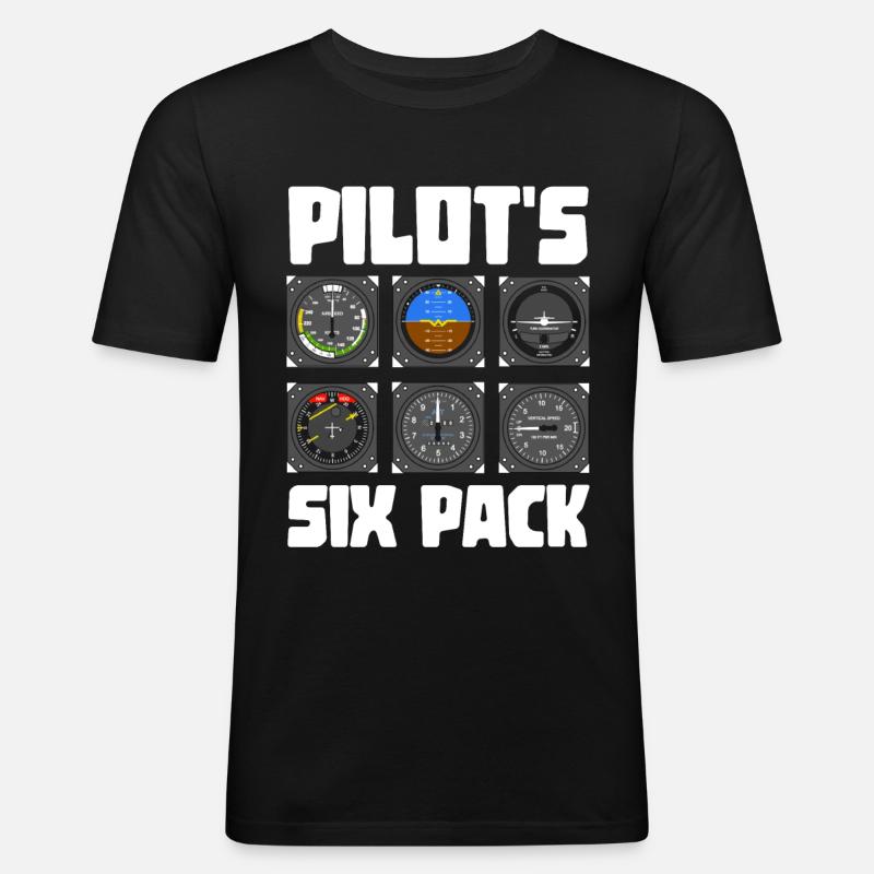 Pilot six-pack gift idea - Men's Slim Fit T-Shirt - black