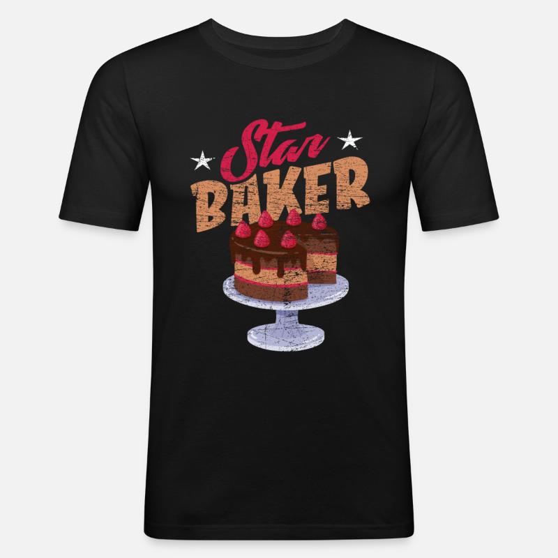 Backen Bäcker - Männer Slim Fit T-Shirt - Schwarz