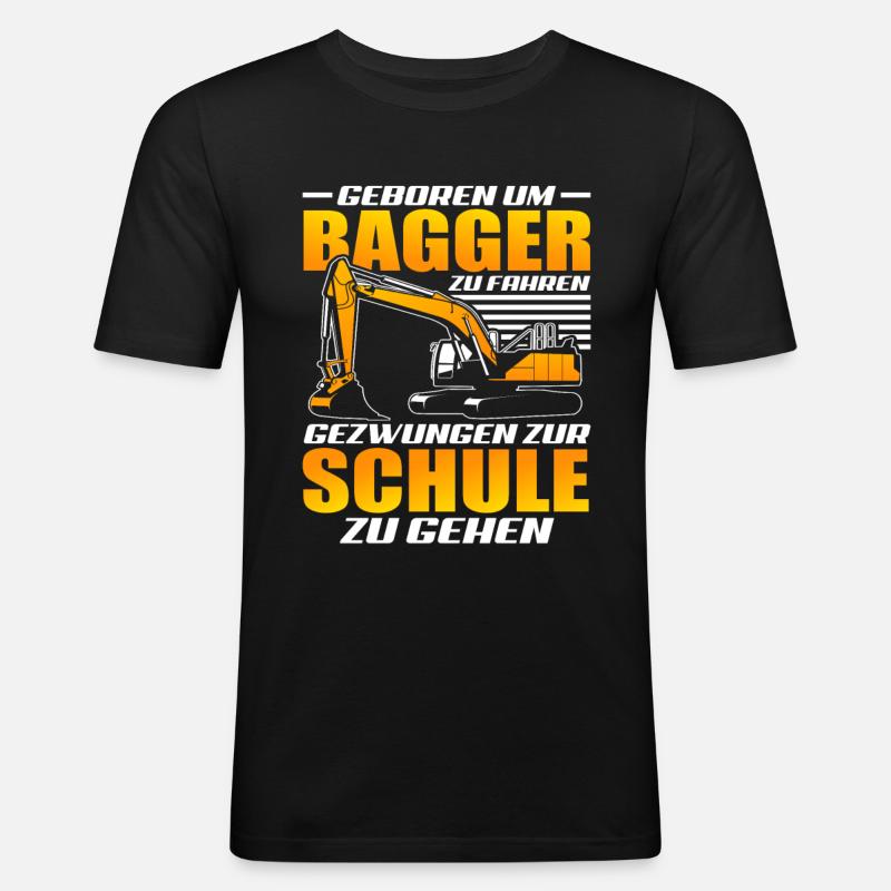 Baggerfahrer Kind - Männer Slim Fit T-Shirt - Schwarz