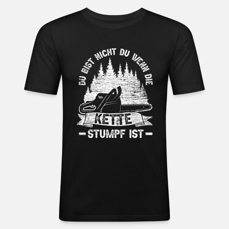 Waldarbeiter Forst - Männer Slim Fit T-Shirt - Schwarz