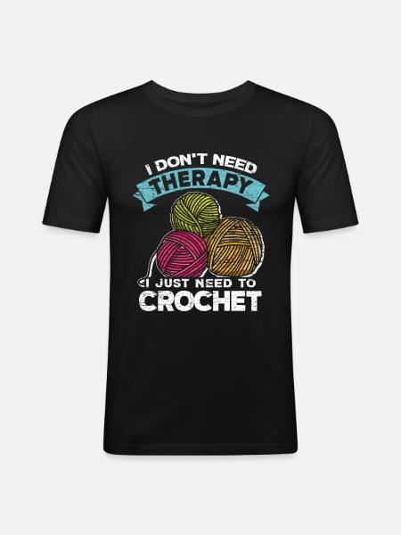 Crochet wool thread relaxation - Men's Slim Fit T-Shirt - black