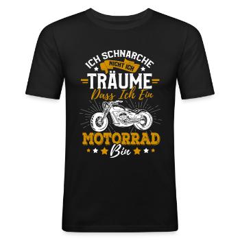 Lustiges Motorrad Sprüche Bike Spruch Geschenk - Männer Slim Fit T-Shirt - Schwarz - Vorne - Nik (191cm)