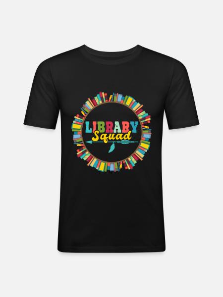 Library Book E-Book Thriller Writer - Men's Slim Fit T-Shirt - black