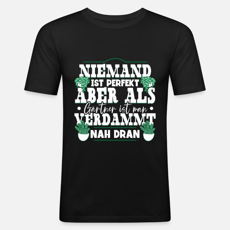 Garten Gärtner - Männer Slim Fit T-Shirt - Schwarz