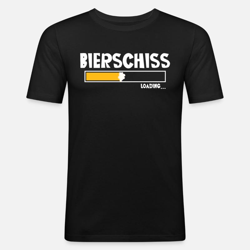 Bierschiss Loading Bier - Männer Slim Fit T-Shirt - Schwarz