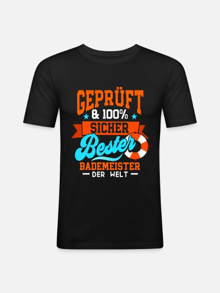 Rettungsschwimmer Bademeister - Männer Slim Fit T-Shirt - Schwarz