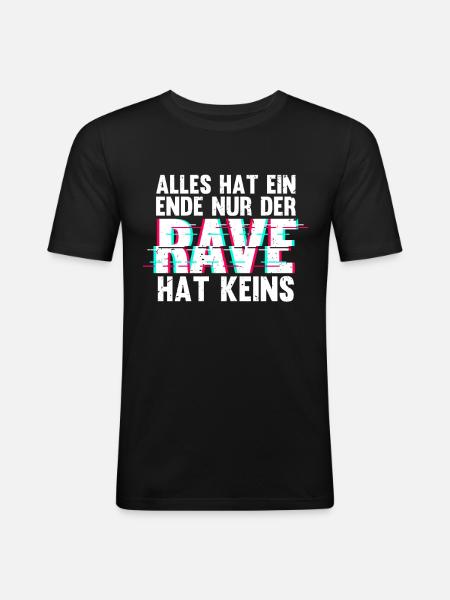 Techno Musik Rave - Männer Slim Fit T-Shirt - Schwarz