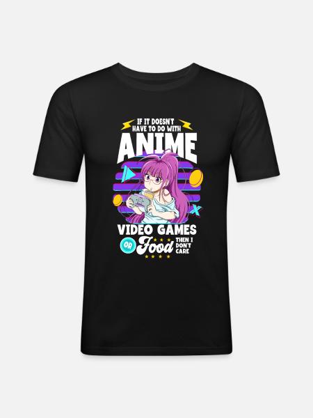 Anime Saying Weeb Otaku - Men's Slim Fit T-Shirt - black