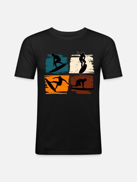 Surfing Surf Surfer - Men's Slim Fit T-Shirt - black