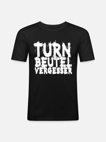 Techno Musik Turnbeutelvergesser - Männer Slim Fit T-Shirt - Schwarz