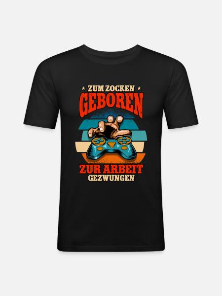 Zocken Gaming - Men's Slim Fit T-Shirt - black