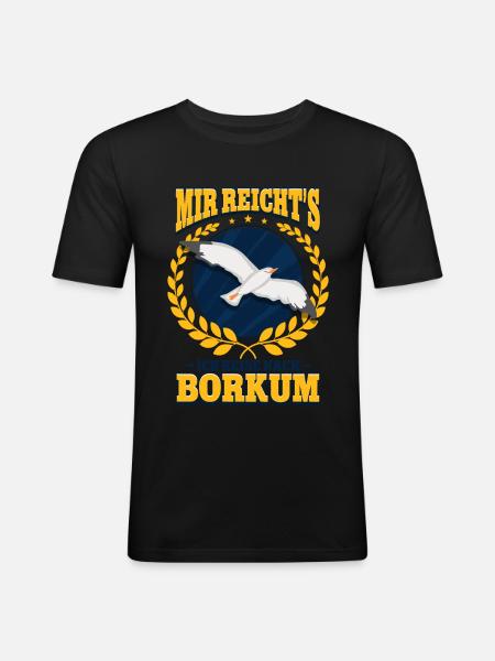 Borkum - Männer Slim Fit T-Shirt - Schwarz