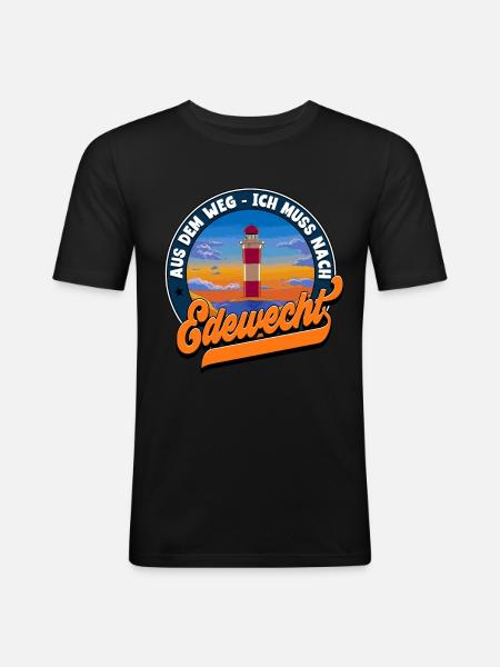 Edewecht - Männer Slim Fit T-Shirt - Schwarz