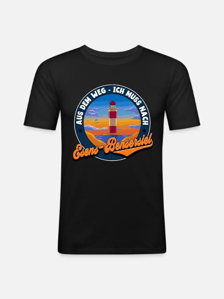 Esens-Bensersiel - Männer Slim Fit T-Shirt - Schwarz