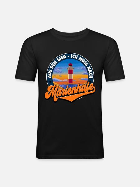 Marienhafe - Männer Slim Fit T-Shirt - Schwarz