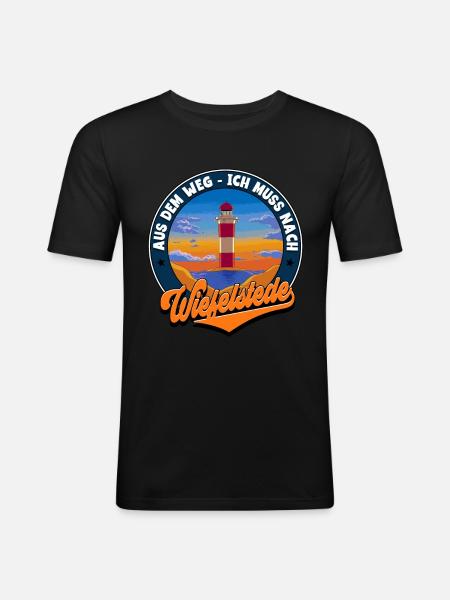 Wiefelstede - Männer Slim Fit T-Shirt - Schwarz