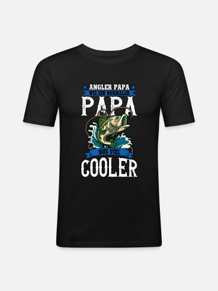 Fishing Angler Papa - Men's Slim Fit T-Shirt - black