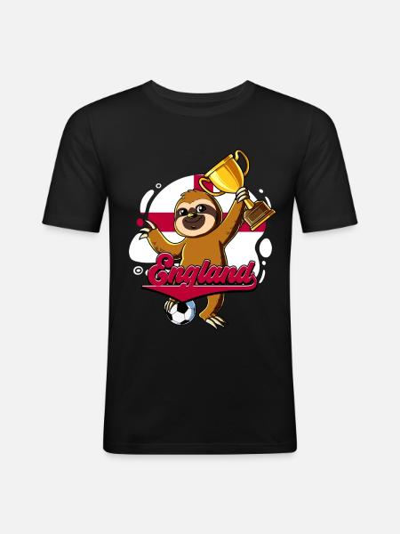 England Fußball - Männer Slim Fit T-Shirt - Schwarz