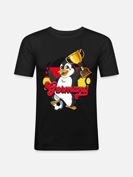 Deutschland Fußball - Männer Slim Fit T-Shirt - Schwarz