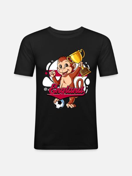 England Fußball - Männer Slim Fit T-Shirt - Schwarz