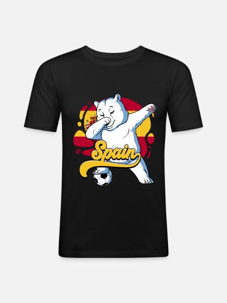 Spanien Fußball - Männer Slim Fit T-Shirt - Schwarz