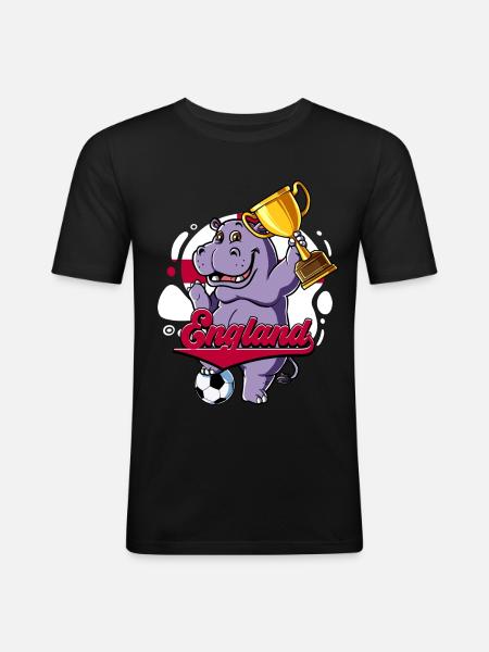 England Fußball - Männer Slim Fit T-Shirt - Schwarz